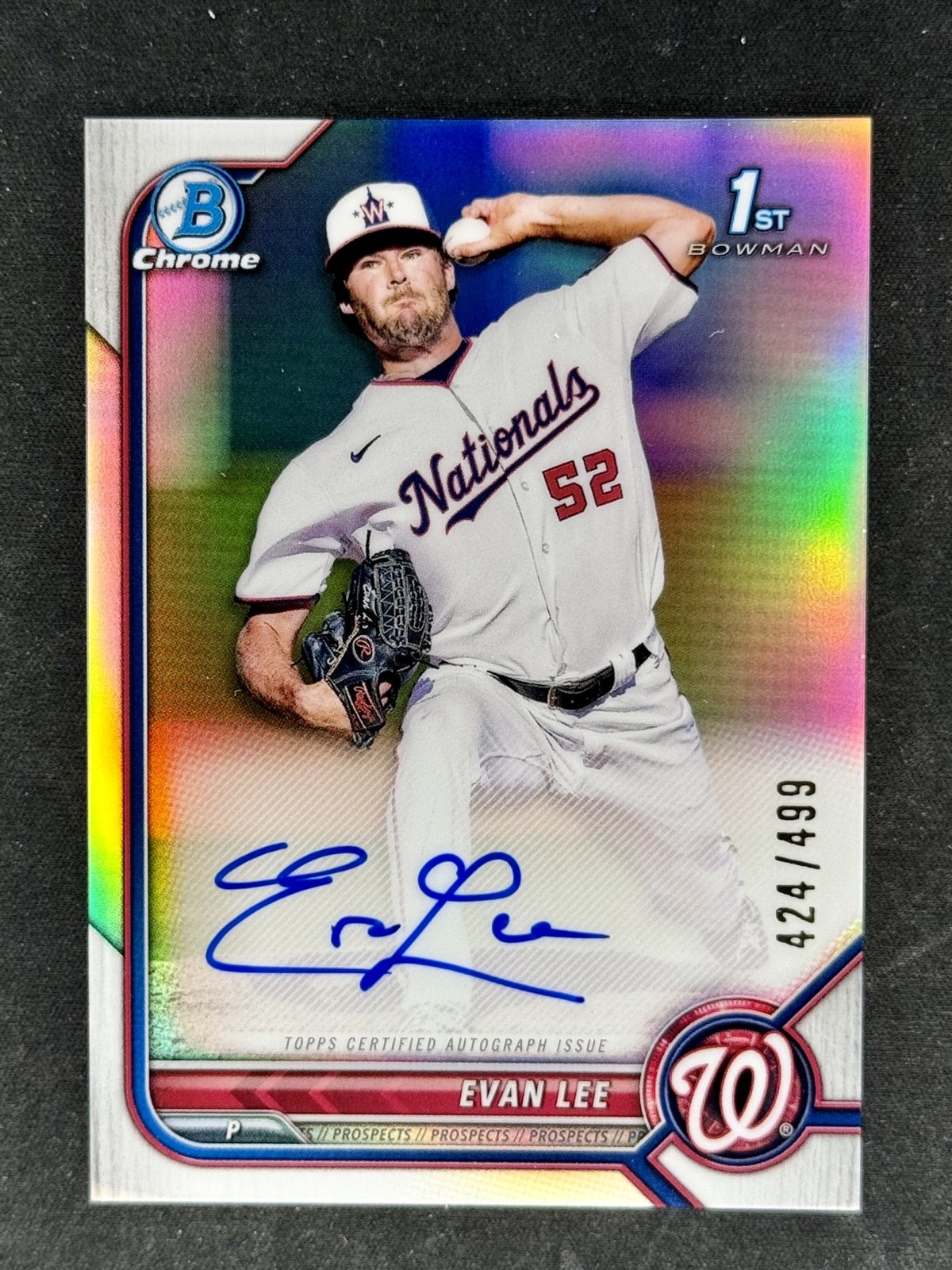 2022 Bowman Chrome - Prospect Autographs Evan Lee #CPA-EL Refractor /499 RC