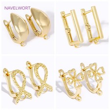 Earwires Multi Styles 18K Gold Plated Brass Fasteners for DIY Earring