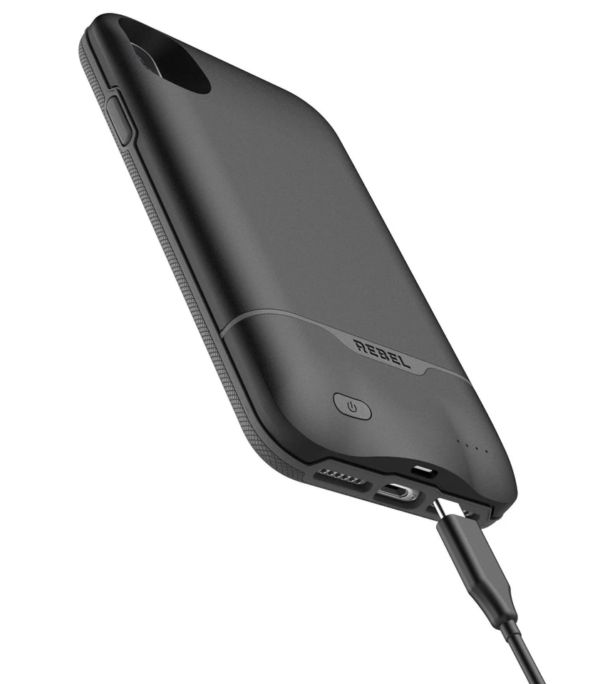 Funda Carcasa Batería iPhone XS Max (Alimentación Rebelde) Delgada Protectora Carga Estuche Foto 2 de 4