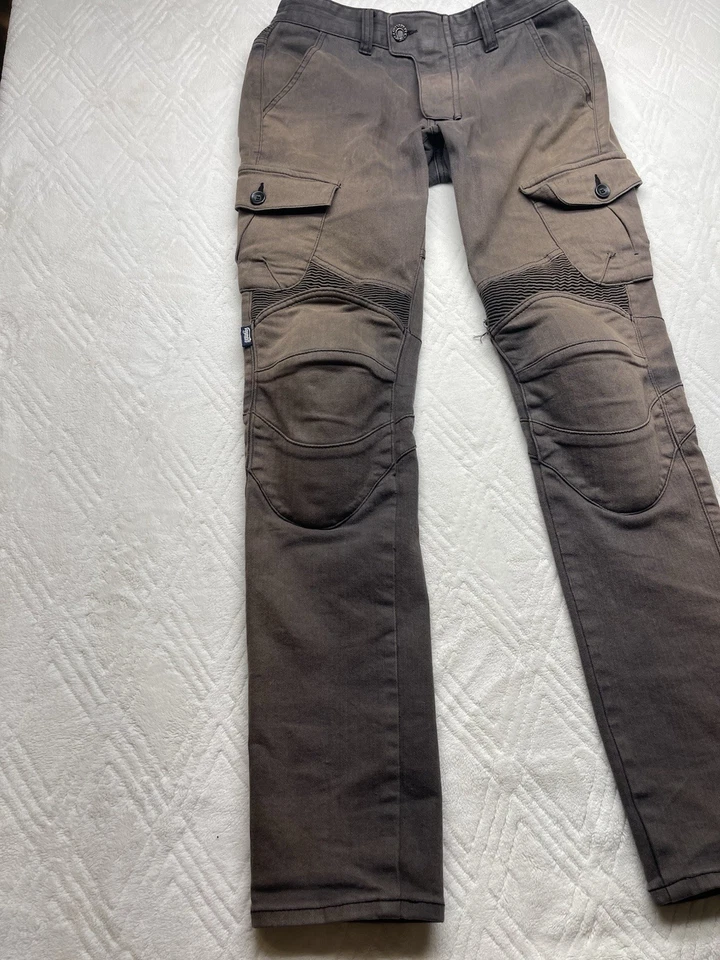 Pantalones de moto UglyBros Motorpool marrón cargo talla 30 armadura elástica moto Foto 3 de 4