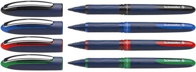 Schneider One Business Non-Retractable Ballpoint Pens with Liquid Ink, Pack of 4