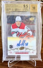 2018-19 UD Clear Cut Exclusives Auto /65 Andrei Svechnikov BGS 9.5