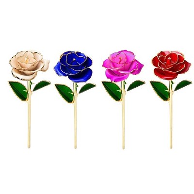 24K Plated Gold Dipped Rose Dried Flower Kit with Gift Box and Dispaly Stand