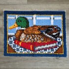 New ListingHerrschners Mallard on a book Finished Latch Hook Rug 27" x 20" Duck Beautiful