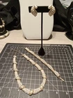 Vintage CROWN TRIFARI Parure ,Jewelry Faux Pearl, Goldtone Set
