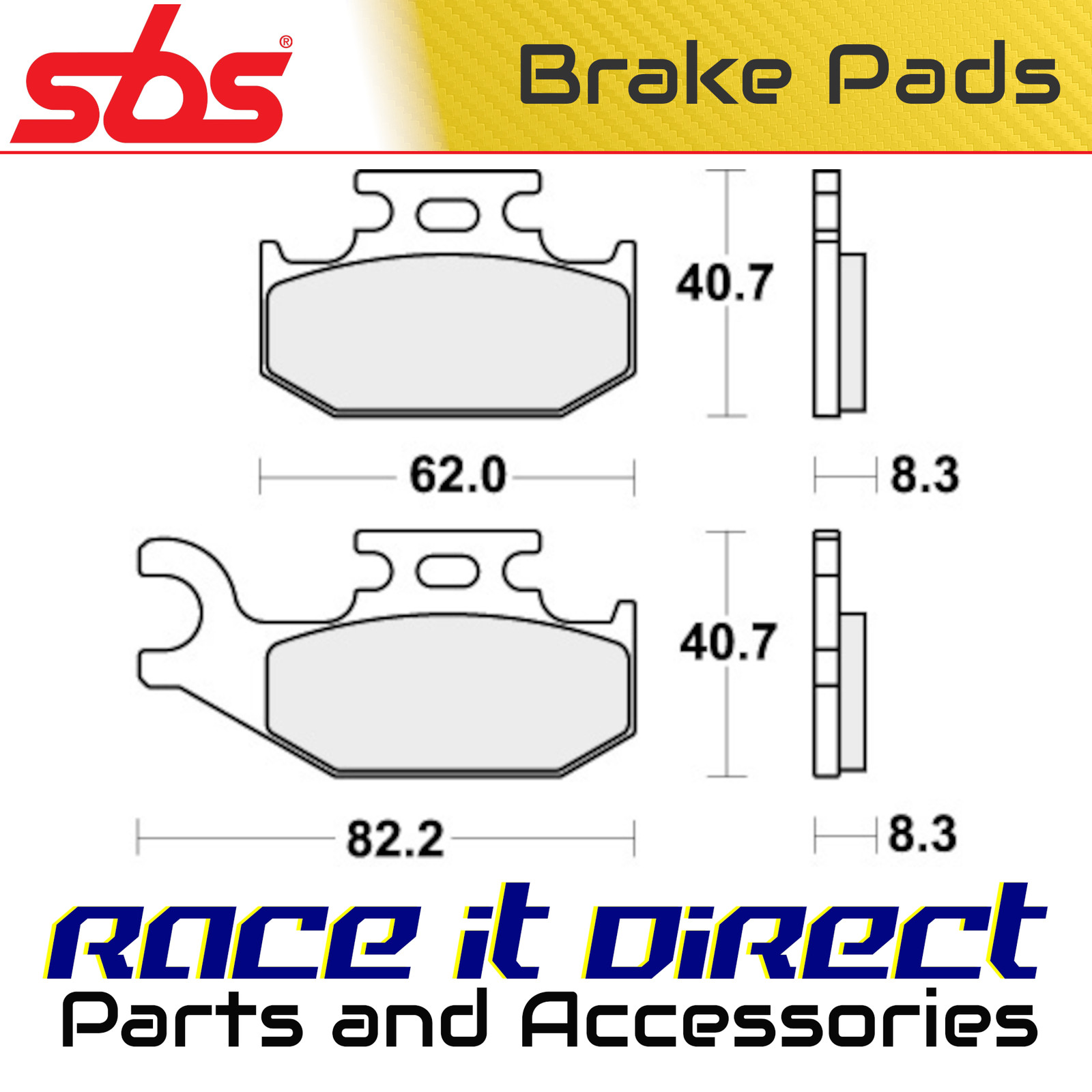 SBS 836SI Front Right Sinter Brake Pads For Suzuki LT-F 400 King Quad 2008-2014 - Image 4