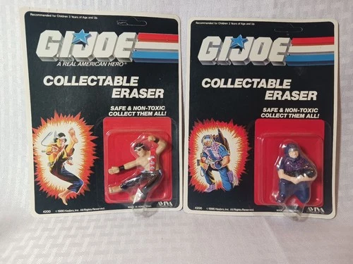 Vintage 1986 GI Joe Collectible Eraser Set Of 2 - In Original Package