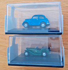 2x Oxford Die Cast Cars 1:76 scale MG TC Racing Green & Ford Popular 103E  blue
