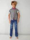 BARBIE DOLL KEN DOLL JOINTED ARMS AND WRISTS IN DENIM PANTS AND TOP