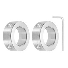 2 Pcs 28mm Bore Axle Shaft Collars with 2 Screw  45mm OD 16mm H Stainless Steel