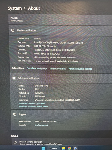 ASUS PN62S Barebones i5 Intel Mini PC Desktop - Windows 11 - Bild 10 von 11