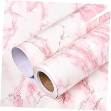 Glossy White/Pink Marble Contact Paper for Countertop Granite 15.8" x 78.7"