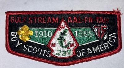 RedGulfstream Aal-PA-Tah 1910 1985 BSA Lodge 237 75th Anniversary Alligator 164B