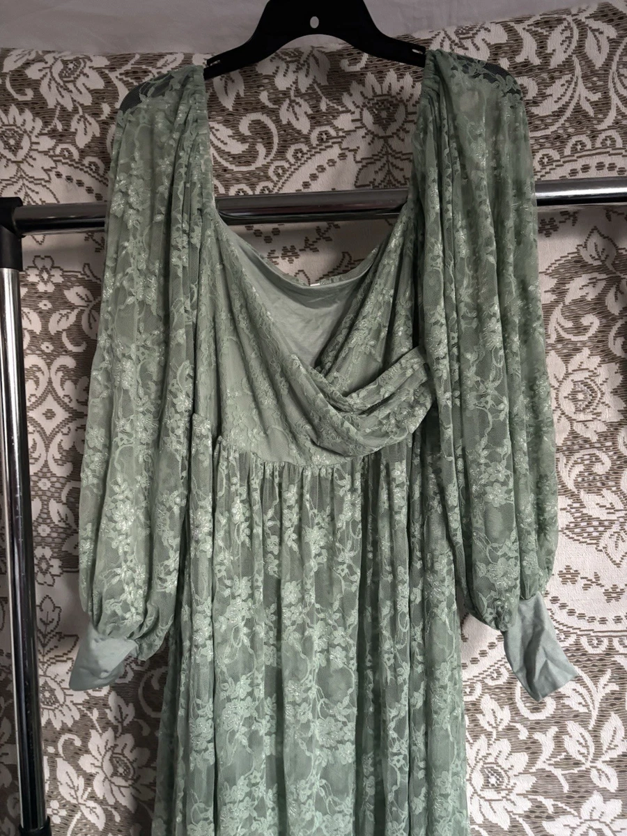 green emerald velvet dress Light Olive Lace Off Shoulder Maternity Photoshoot Gown/Dress main image 0