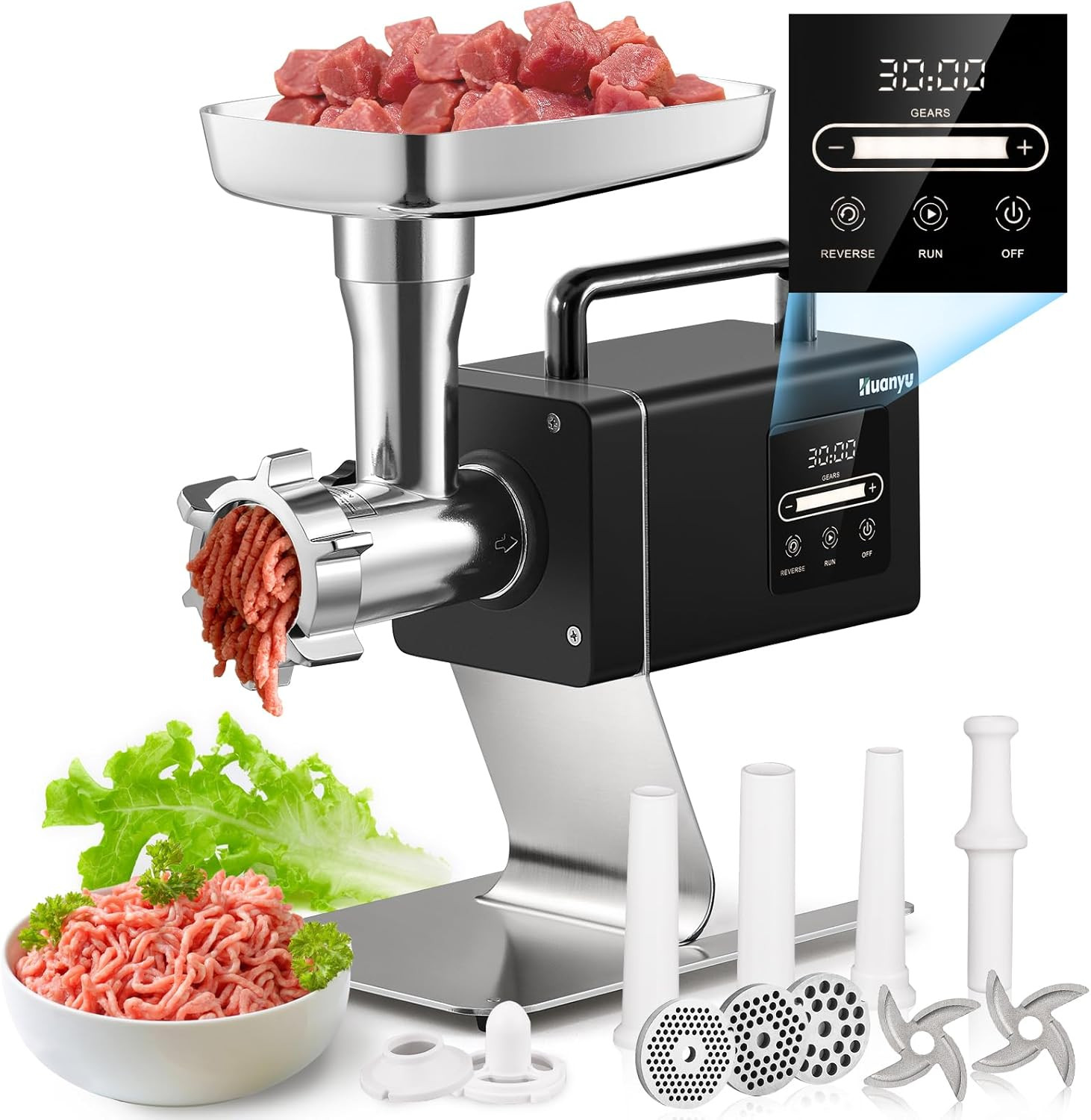 Stainless Steel 1.3HP Heavy Duty Meat & Bone Grinder for Pet Food