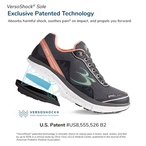 Gravity Defyer Women's Comfortable Mighty Walking Shoes, Black/Purple, Sizes - Picture 4 of 9
