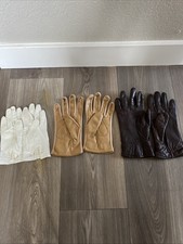 Women's Leather Gloves Vintage Lot of 3 Pairs