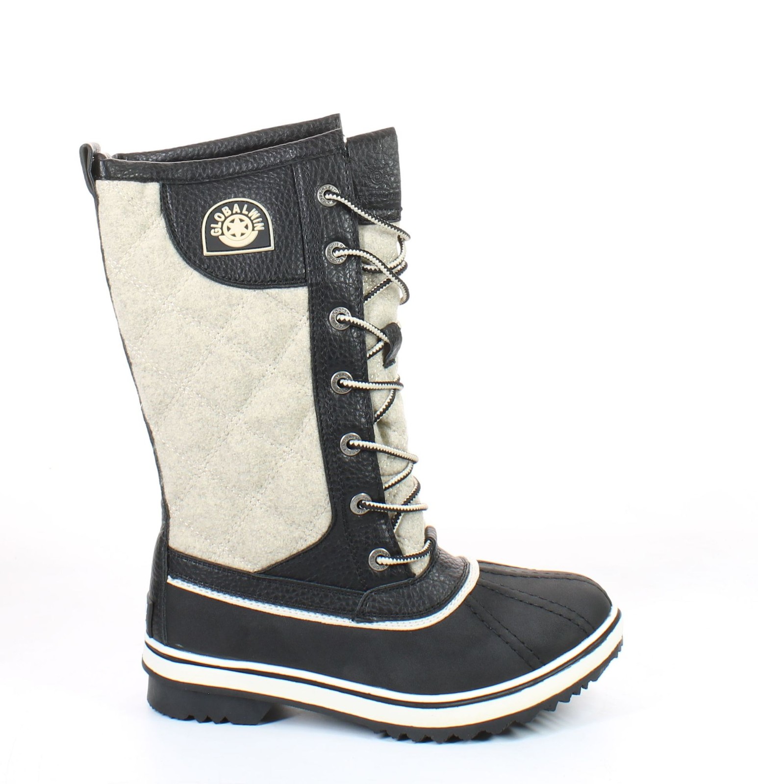 Global Win Womens 1907-10 Black Snow Boots Size 6 (7701111)