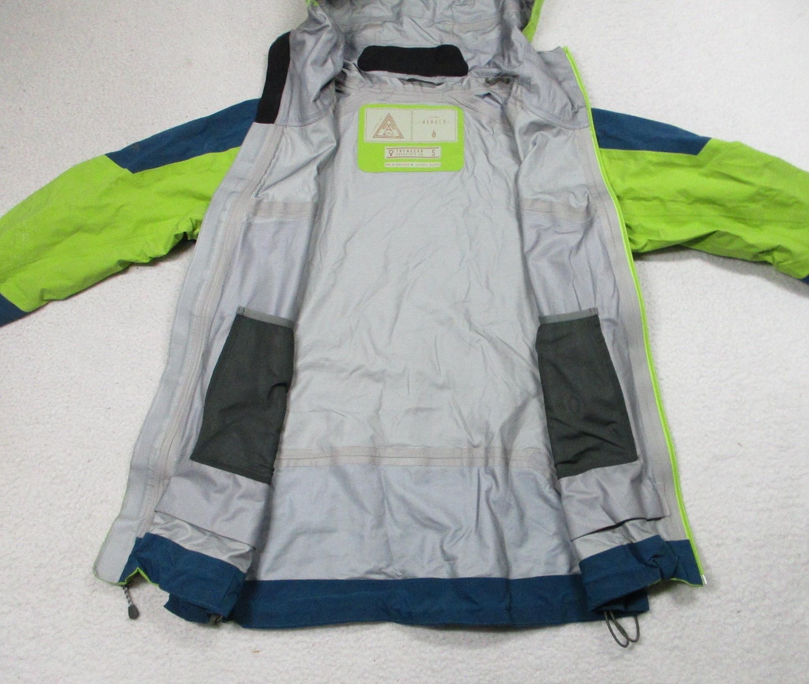 Trew Gear Jacket Womens Small Green Blue Touring Line Waterproof Hooded Ski