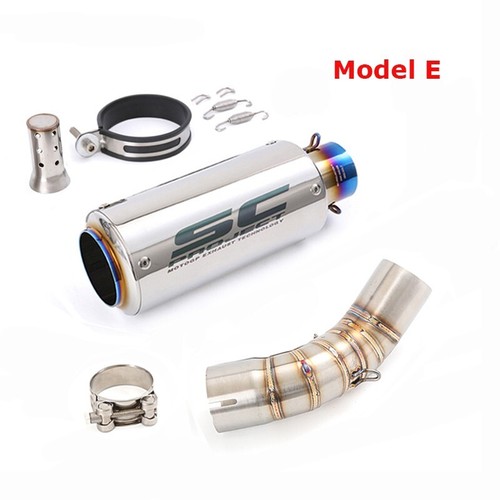 For Kawasaki Z900 2017-2024 Slip on System Exhaust Mid Pipe Black Muffler Tips - Picture 13 of 14