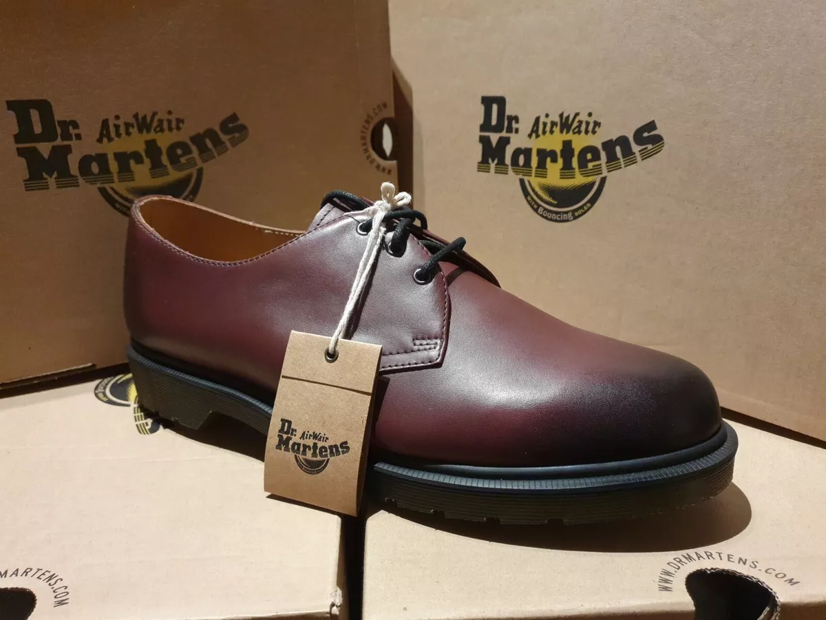 Dr Martens 1461 Antique Temperley Mens Cherry Red Smooth Leather Shoe