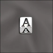 Sterling Silver Letter Beads, 4.5mm Alphabet Blocks, 3mm hole, 925 Sterling Silv