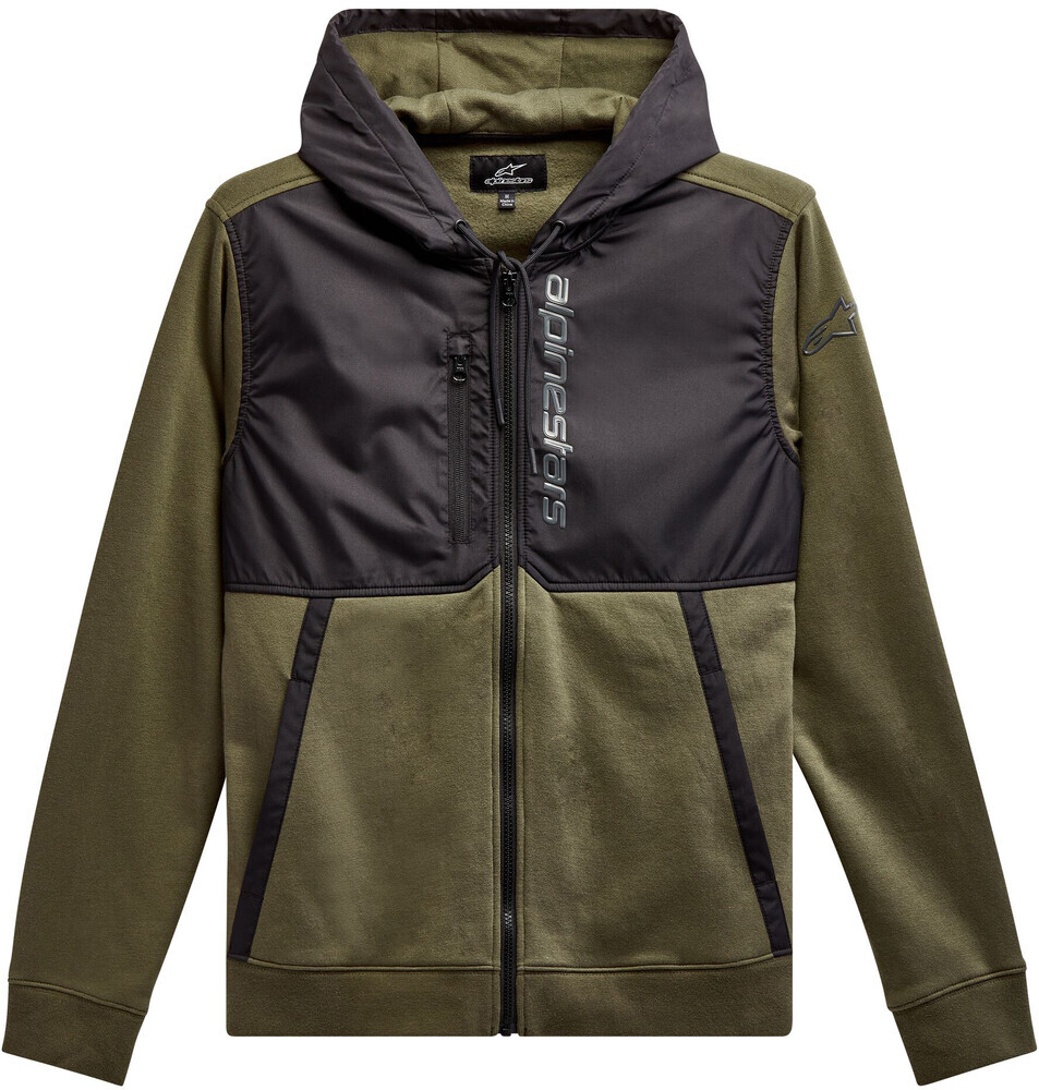Alpinestars ALIGNED HOODIE MILITARY/BLACK 2X - 1213-51000 Alpinestars ALIGNED HOODIE MILITARY/BLACK 2X - 1213-51000