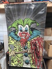 Rare Heavy Vinyl 1 Of 1 Haunted House Black Light Glow Halloween Banner