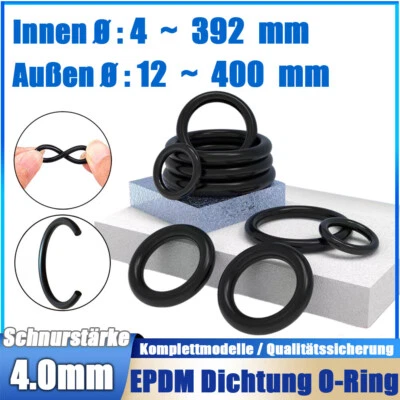 GOO BETTER O-Ringe Dichtringe Dichtungsringe 12 - 400 mm / Schnurstärke 4 mm / EPDM 70