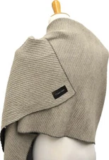 Calvin Klein Double Faced Pleated Blanket Scarf 🧣 Almond Oblong  Designer