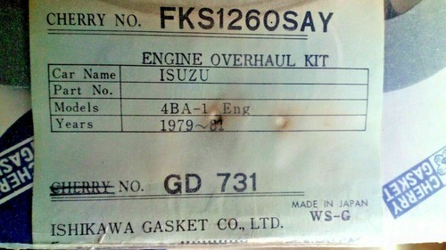 Full Set Gaskets kit for Isuzu ELF Truck Pickup 2.8 4BA1 engine - Picture 2 of 2