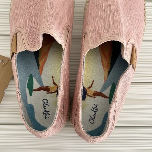 OluKai Kaula Pa'a Kapa Women's Size 9 Pink Espadrilles Slip On Shoes Linen - Picture 12 of 15