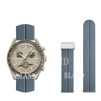 Magnet Gummi Uhrenarmband für Omega X Swatch Speedmaster MoonSwatch Blau