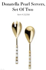Donotella Gold Mother Of Pearl FRONTGATE Christmas Party Gift Wedding 2 Ps Set