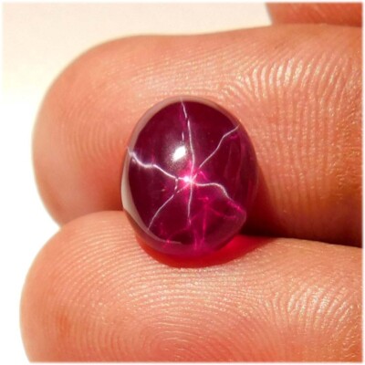 Natural Red Ruby Star 6 Rays Excellent Oval Cabochon 05.25Cts. Loose Gemstone