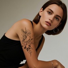 Hummingbird Flowers Temporary Tattoo Water Transfer Body Art Decoration Tattoos