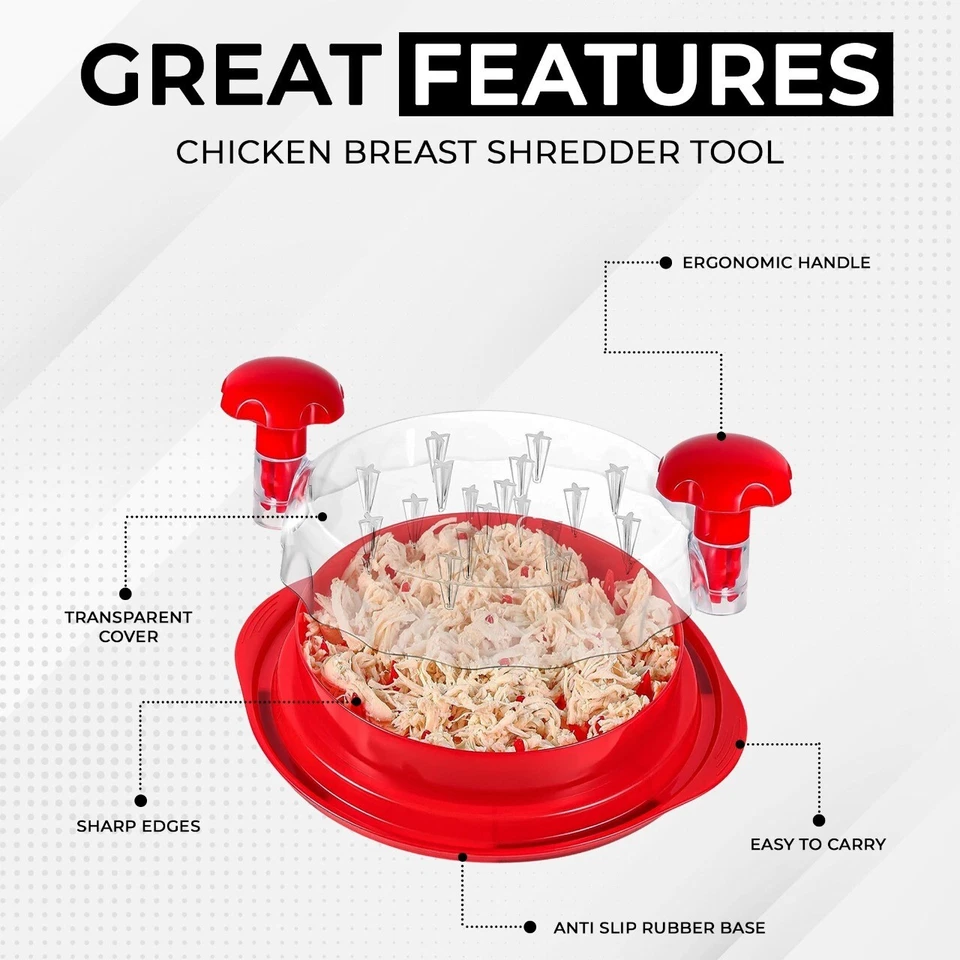 Actualización Trituradora de Pollo, Herramienta Picadora de Carne con Asas Antideslizante Foto 2 de 4