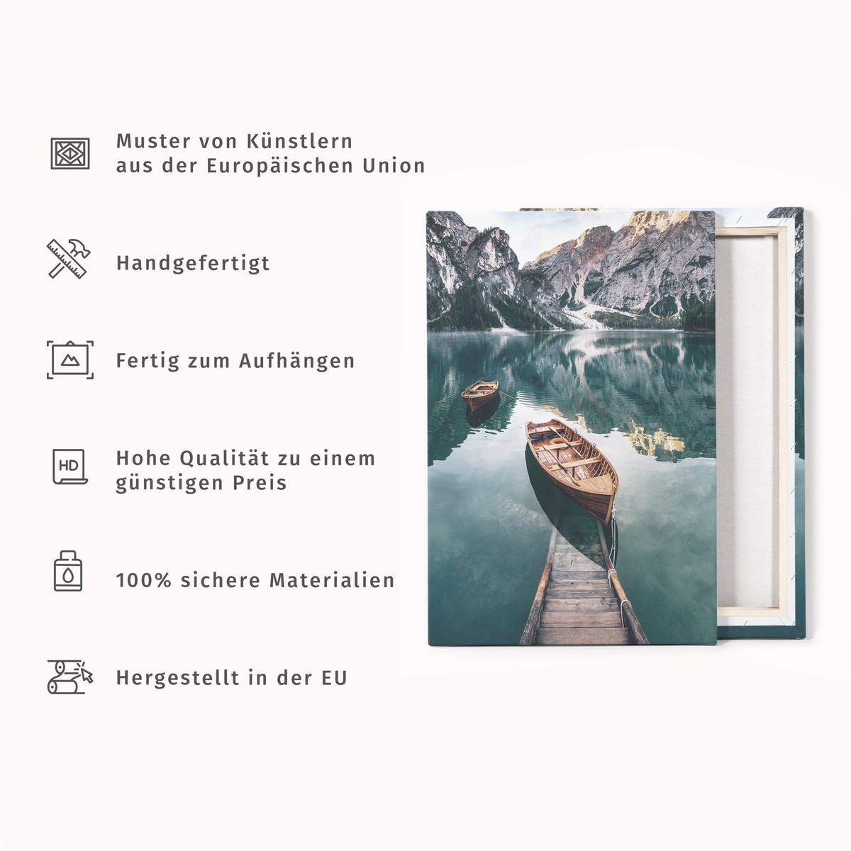 Abstraktes Panda Leinwandbild 60x40cm - 1-teiliger Kunstdruck Auf Vlies Leinwand