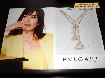 BVLGARI Fine Jewelry 2-Page PRINT AD Fall 2023 ANNE HATHAWAY Divas' Dream 