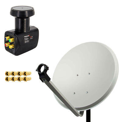 PremiumX SAT Anlage 60cm Satellitenschüssel Antenne Satelliten Spiegel Quad LNB
