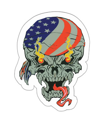 Skull Cap USA Sticker Decal