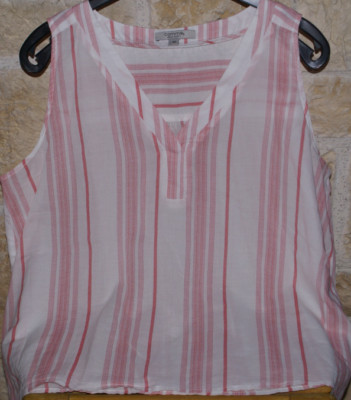 COMMA blouse without sleeves top summer white red size 42/L like new original packaging  49.00