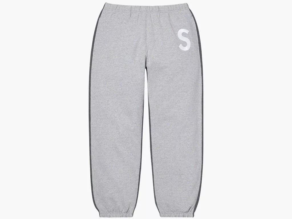 SUPREME S LOGO GRAY CARGO PANTS SWEATPANTS SIZE S