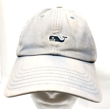 Vineyard Vines Ball Cap Adult Faded Blue Distressed Strap Back Hat Small Whale