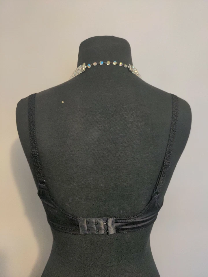 Sujetador De Colección Y2K Victoria Secret Sexy Negro Con Aros Encaje Transparente Satinado 34C Foto 3 de 4