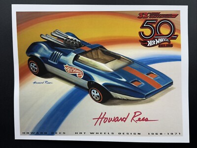2018 Hot Wheels Signed by HOWARD REES Convention E SHEET Poster PEEPING BOMB RLs