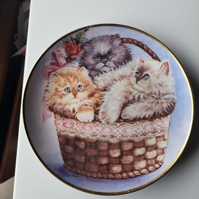 Franklin Mint Heirloom 1991 Limited Edition #1590 ''Three Little Kittens''