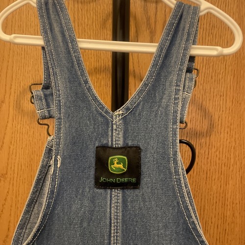 JOHN DEERE Blue Jean DENIM OVERALLS Farm Tractor Kid YOUTH Size 5 Boy/Girl Logo - Picture 6 of 10
