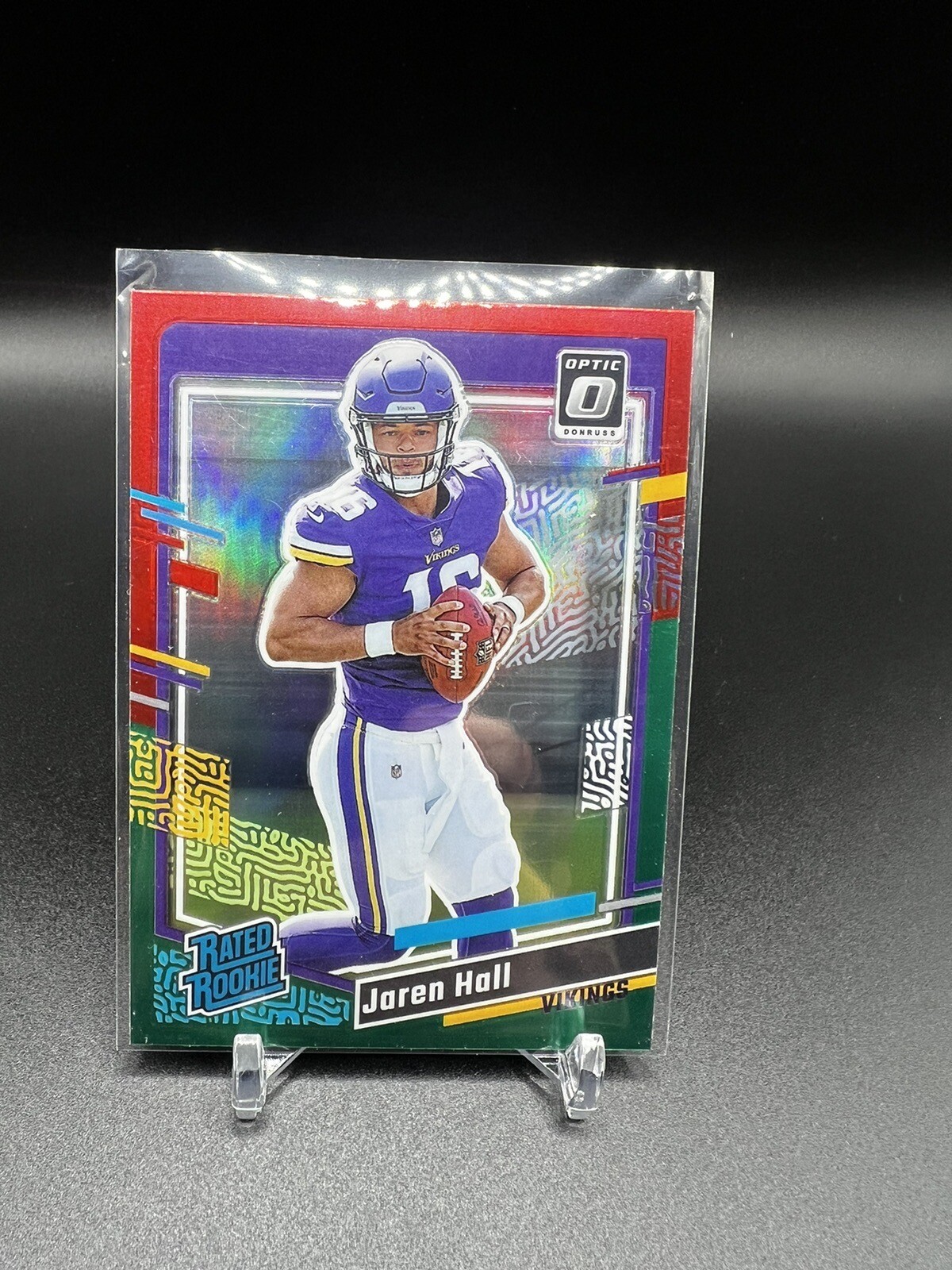 JAREN HALL 2023 Donruss Football OPTIC RATED ROOKIE Preview RED & GREEN RC