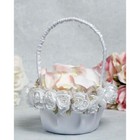 Rose Plush Satin and Organza Wedding Flower Girl Basket